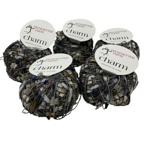 Trendsetter Weight Yarn Lot of 5 Blue Silver Black White Charm Balls #603